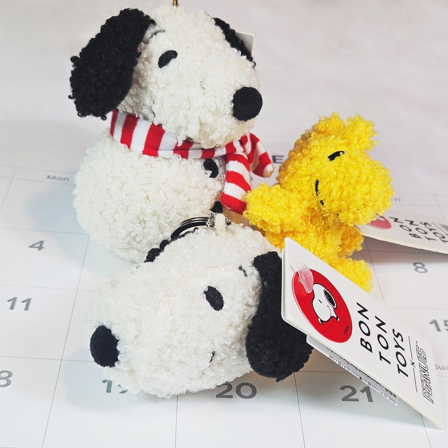 BON TON TOYS|Snoopy史努比環保填充鑰匙圈-奶油 4.5cm