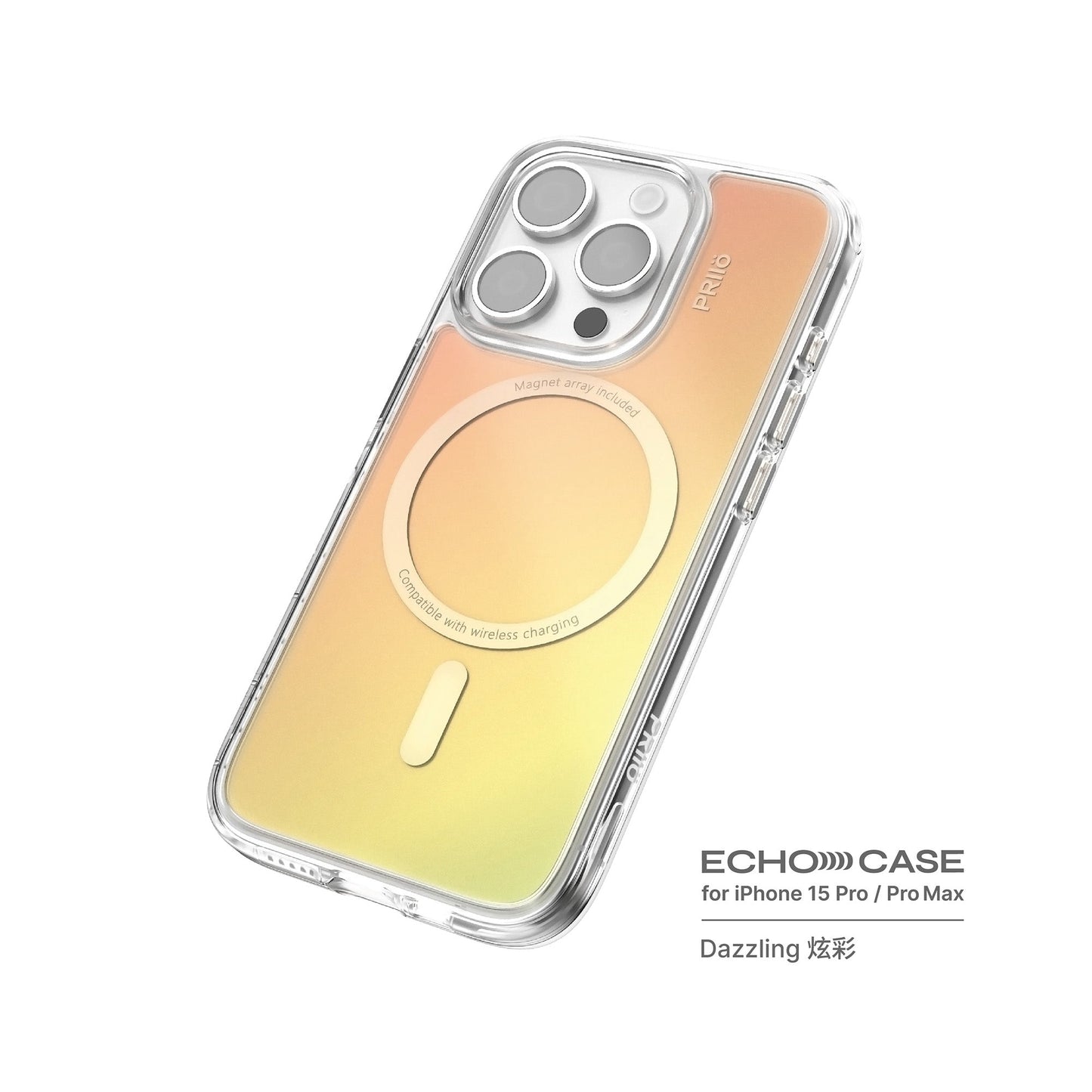 PRIIÖ iPhone15 Pro/Pro Max Echo系列透明手機殼 Dazzling 炫彩