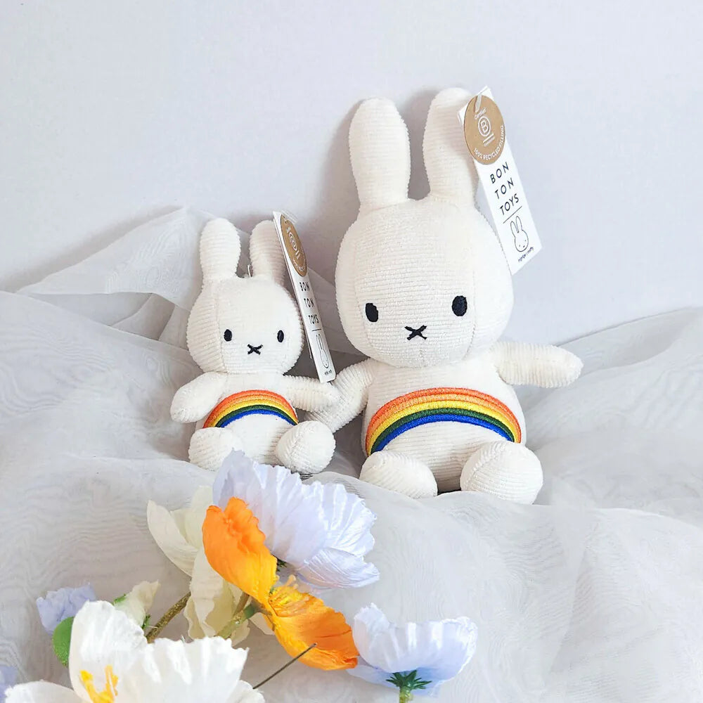 BON TON TOYS|Miffy米菲兔彩虹填充玩偶-象牙白 18cm