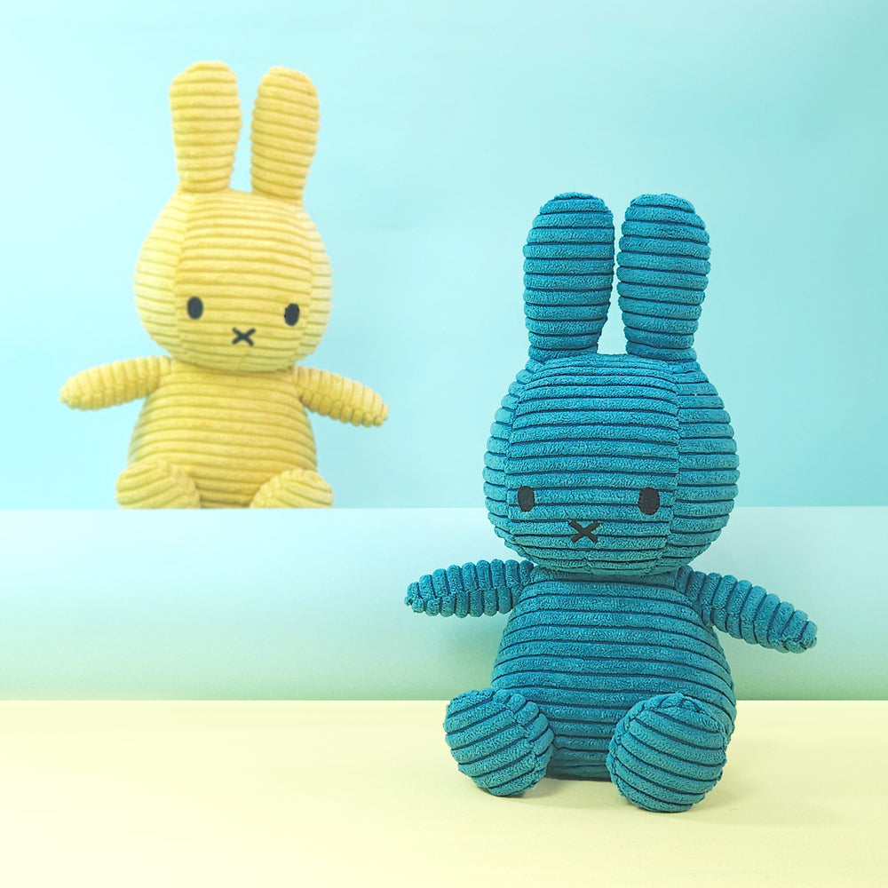BON TON TOYS|Miffy米菲兔ECO燈芯絨填充玩偶-限量版 北海藍 23cm