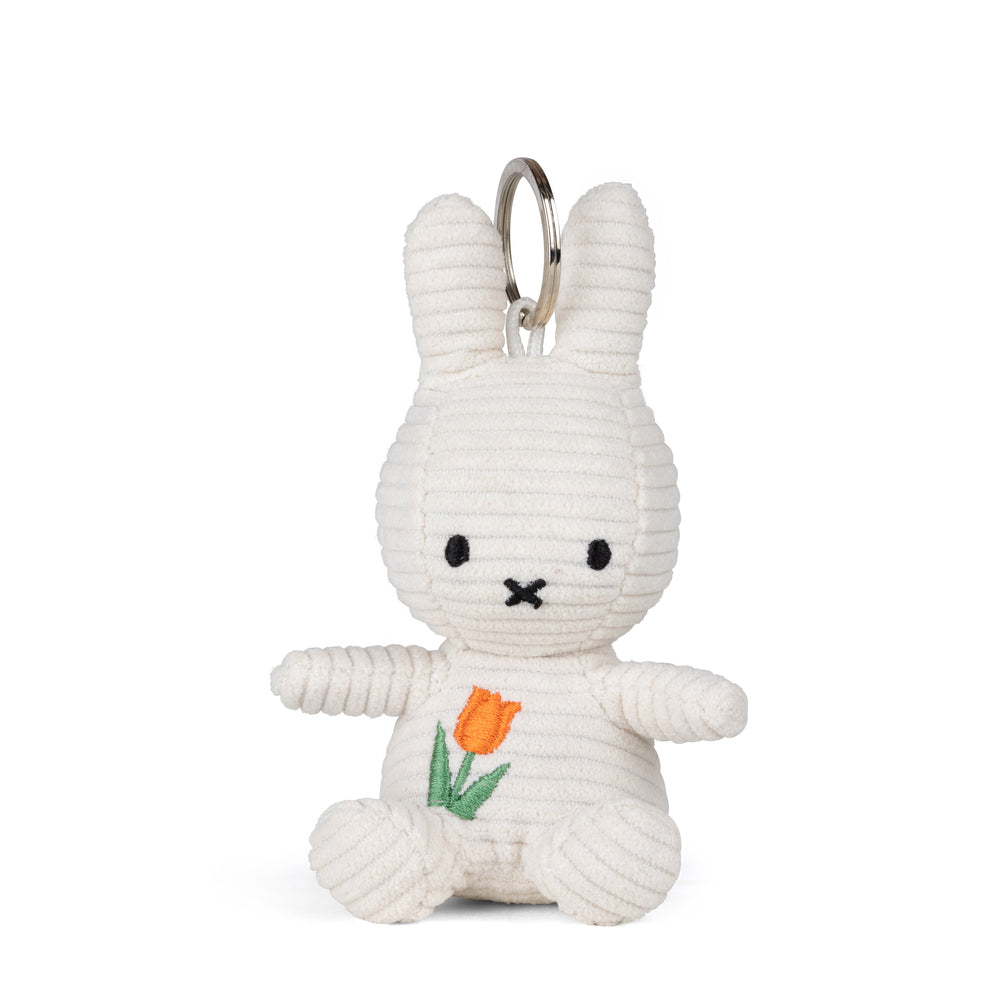 BON TON TOYS|Miffy米菲兔環保鬱金香鑰匙圈-象牙白 10cm