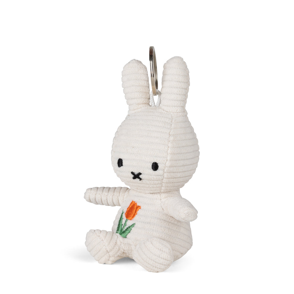 BON TON TOYS|Miffy米菲兔環保鬱金香鑰匙圈-象牙白 10cm