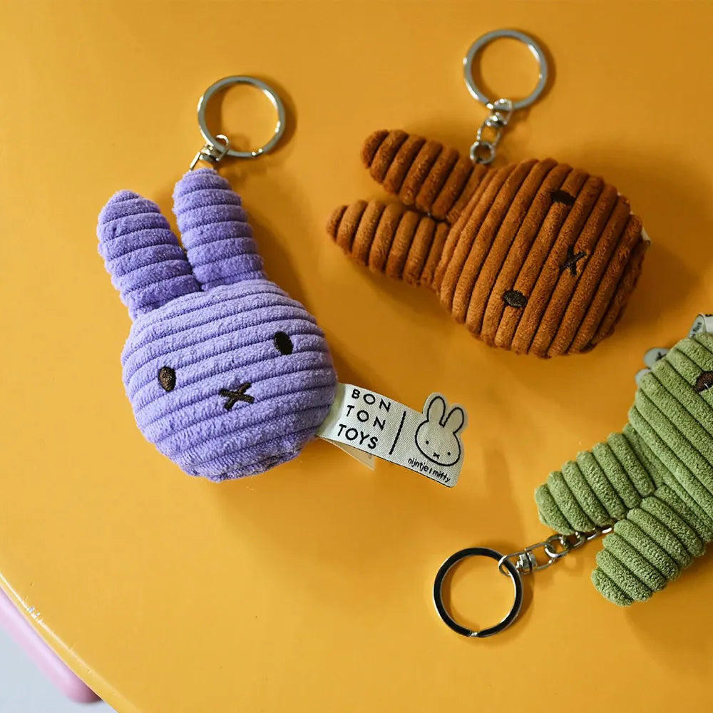 BON TON TOYS|Miffy拍拍米菲兔ECO燈芯絨鑰匙圈 10cm