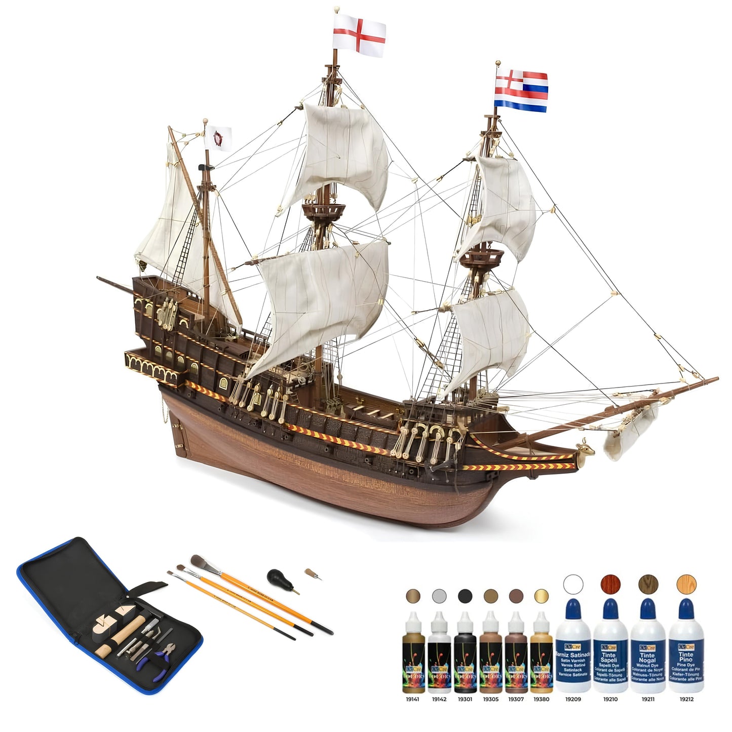 Golden Hind金鹿號 - 奧克爾木質精品模型套組 | 難易度:易