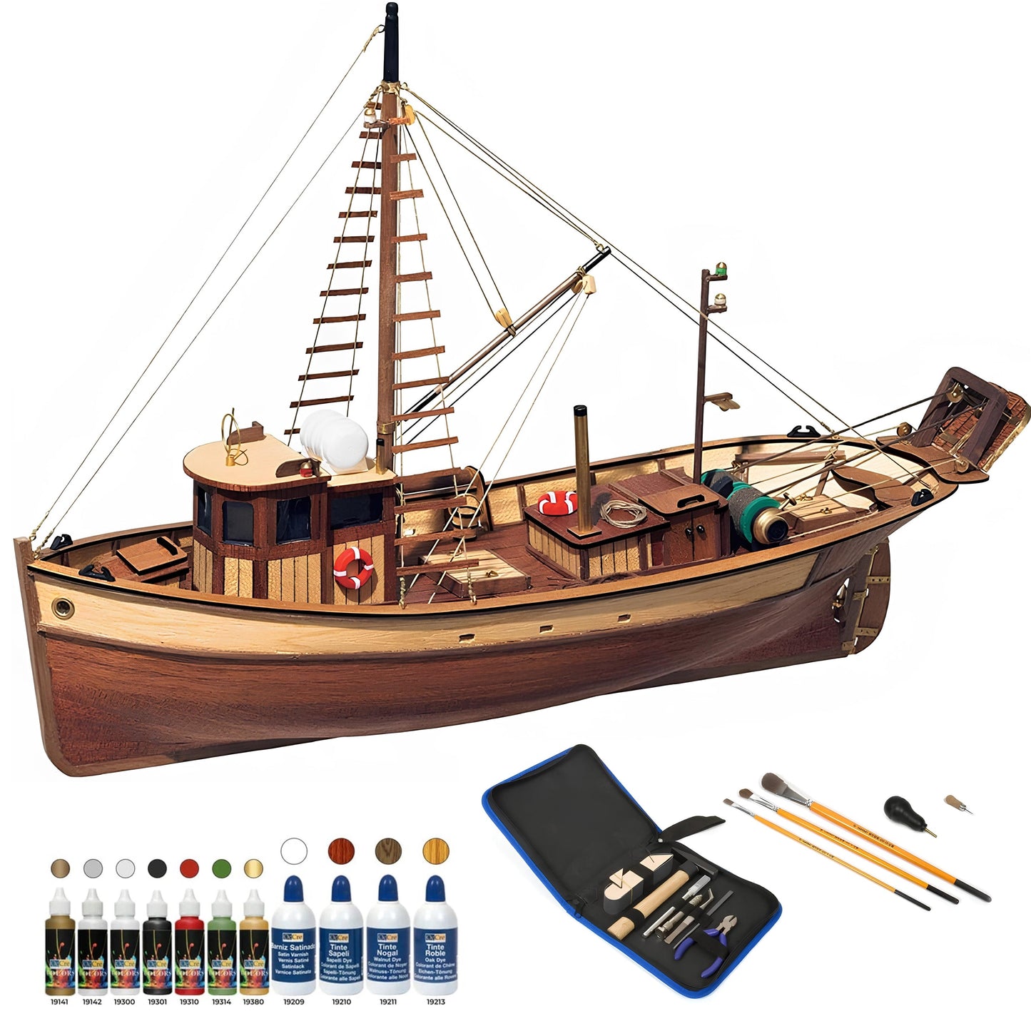 (預購)Palamós 帕拉莫斯近海捕魚船- 奧克爾木質精品模型套組 | 難易度:入門款(預計9/25出貨)