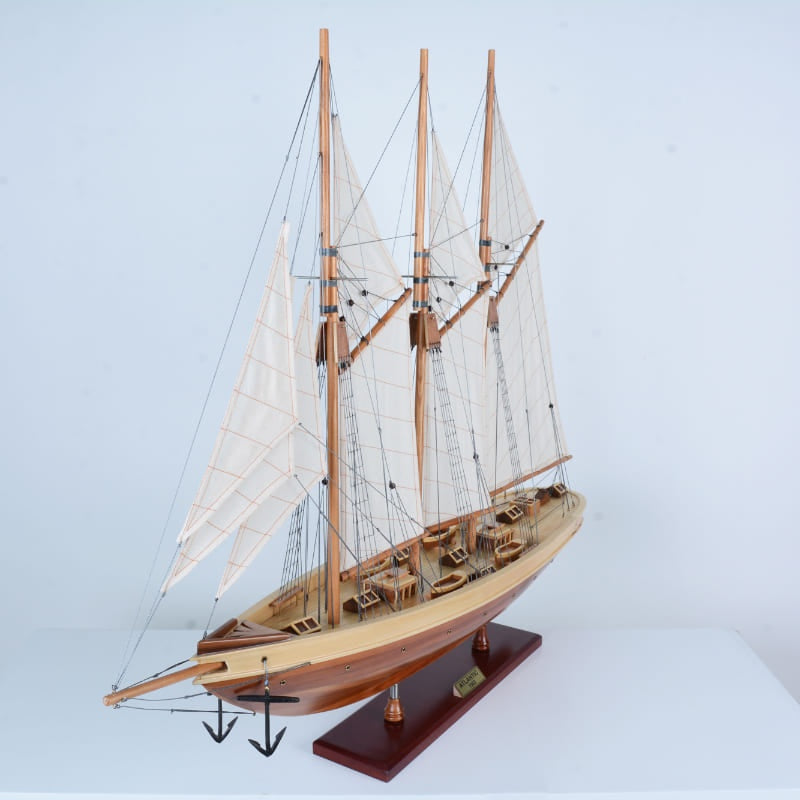 (手工.模型船)大西洋號 – 三桅縱帆船 (Atlantic Schooner ) |OMH博物館等級模型船(完成品)