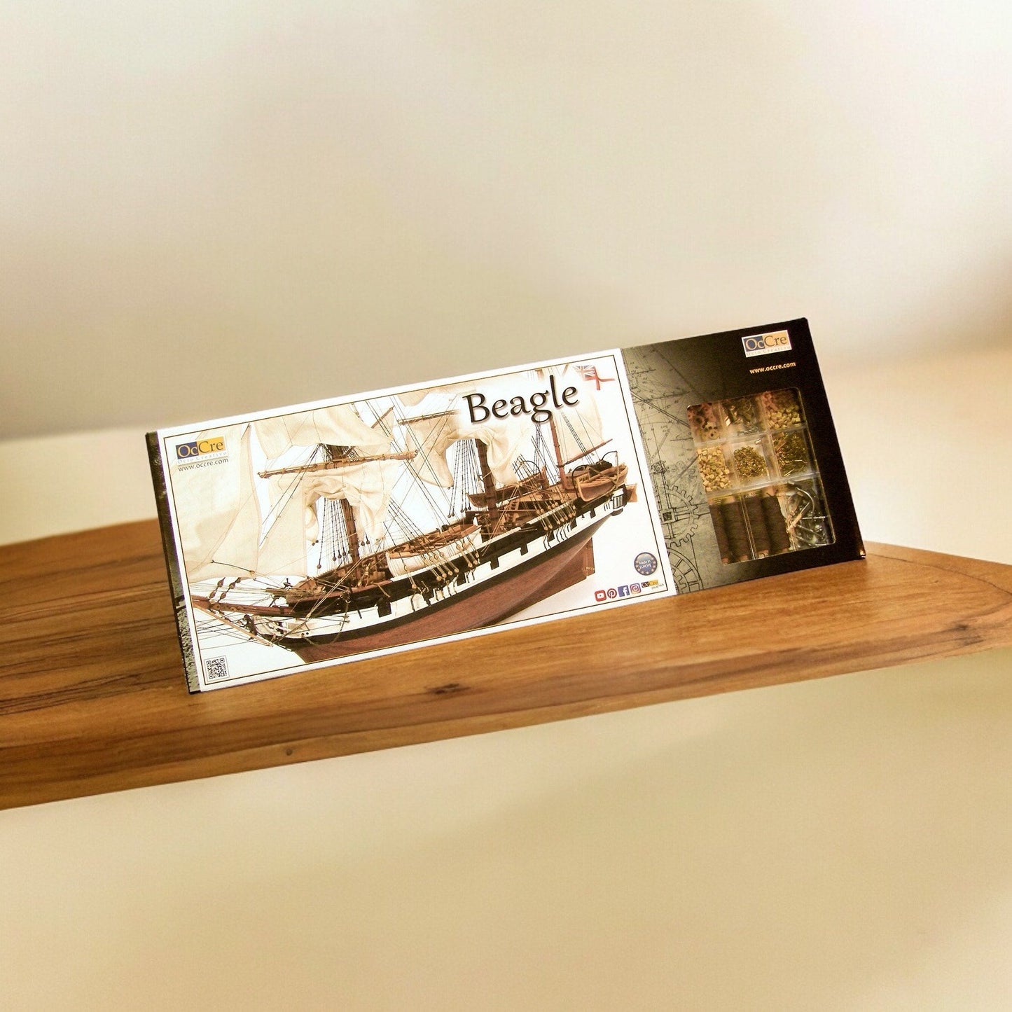 HMS Beagle 小獵犬號- 奧克爾木質精品模型套組 | 難易度:中