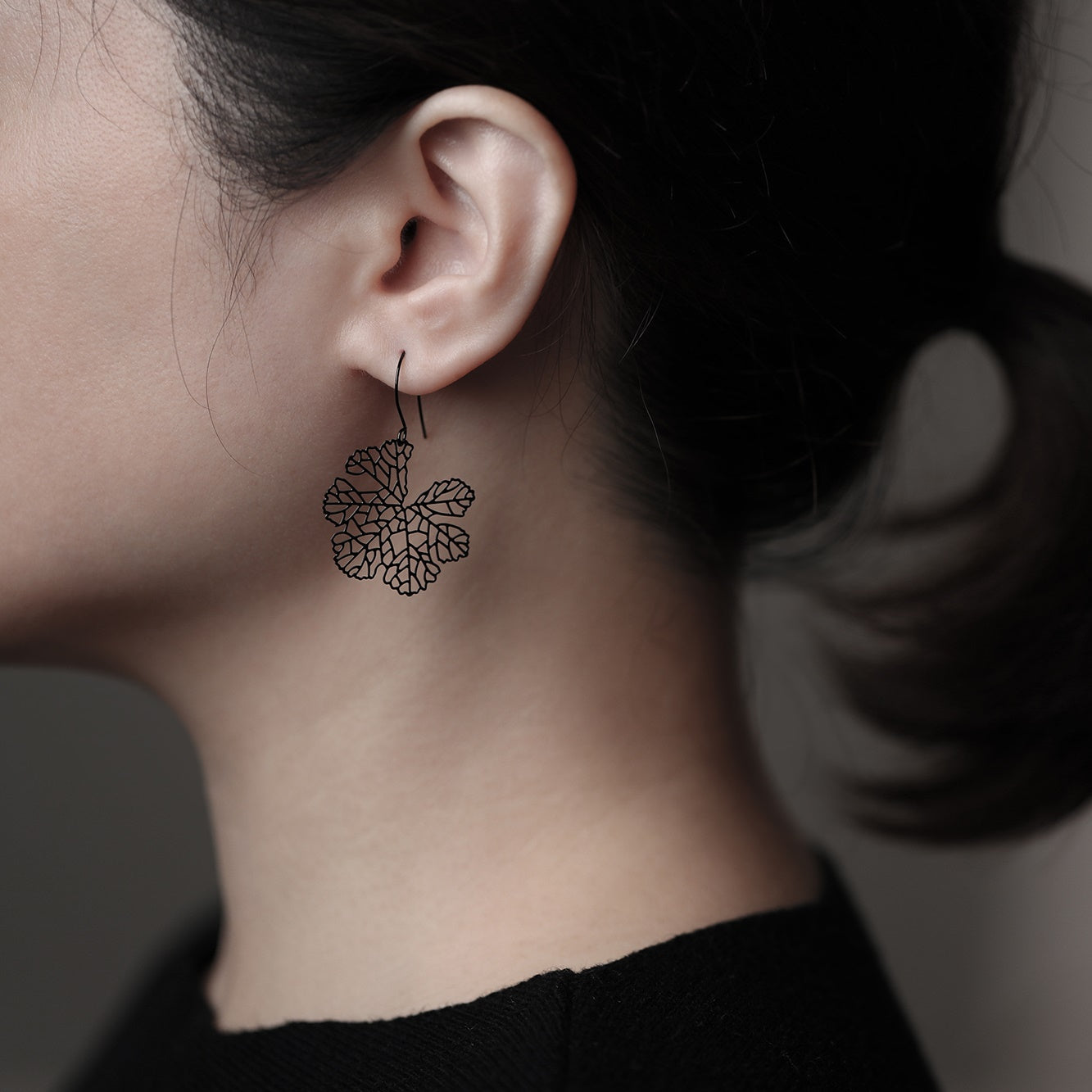 moorigin|葉脈耳環 S