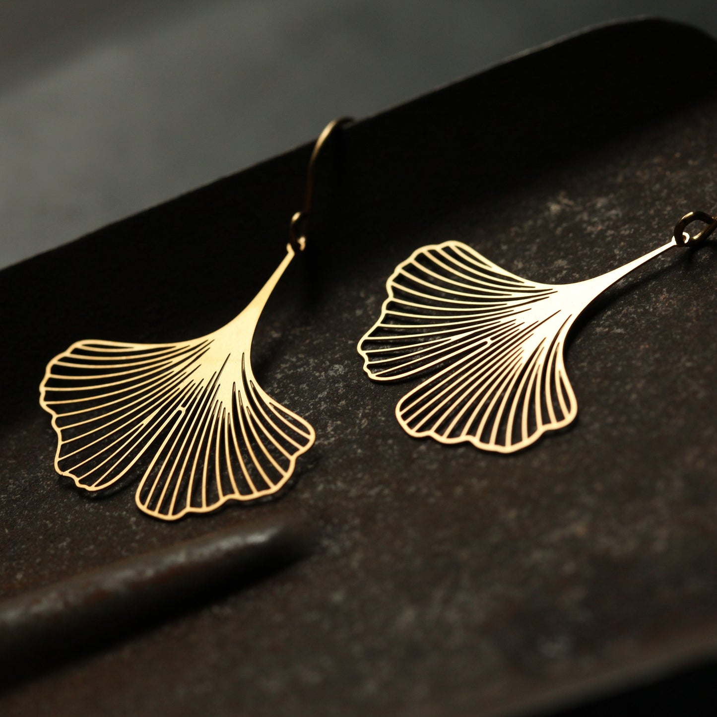 moorigin|銀杏耳環 S