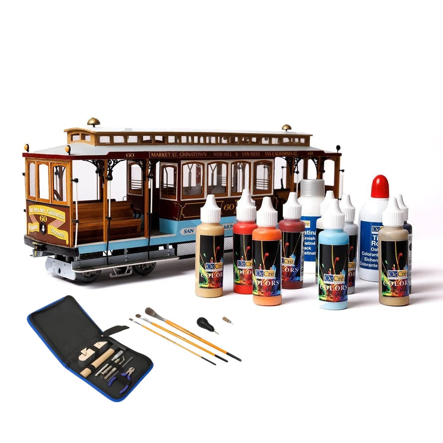 (基座加購價999元)舊金山噹噹車San Francisco tram- 奧克爾木質精品模型套組 | 難易度:中