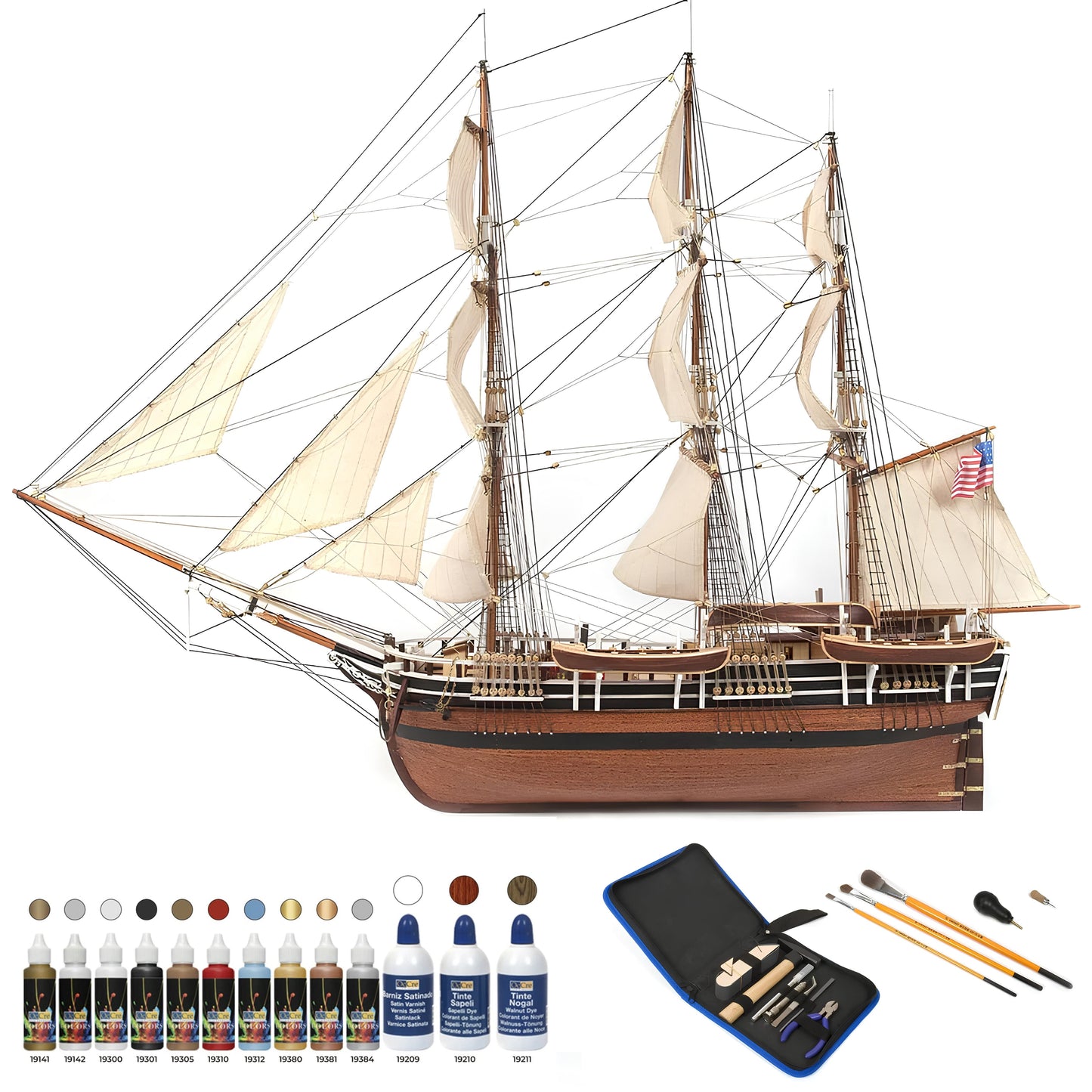 Essex Whaler埃塞克斯捕鯨船 - 奧克爾木質精品模型套組 | 難易度:中