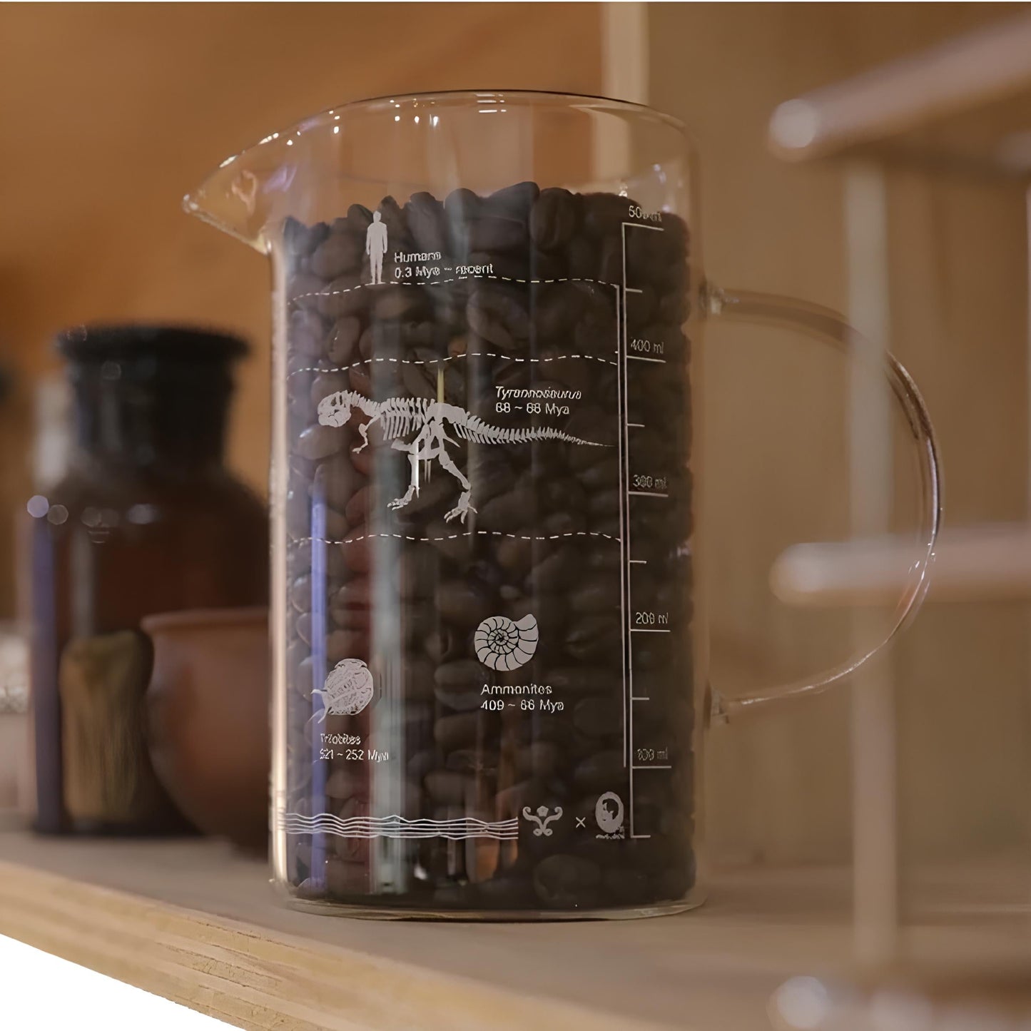 化石地質年代玻璃把手高燒杯