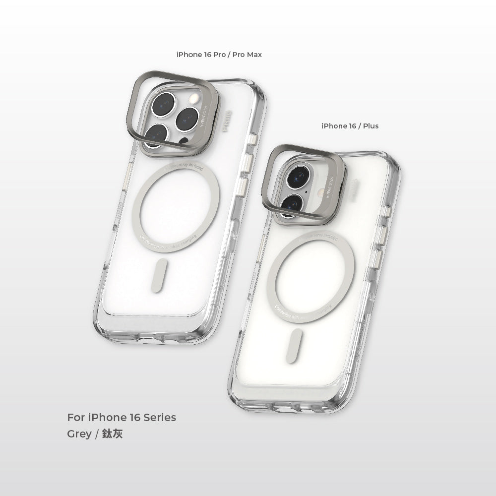 PRIIÖ iPhone16 /Plus /Pro /Pro Max Echo系列透明手機殼 Gray鈦灰【附贈品牌手機掛片】