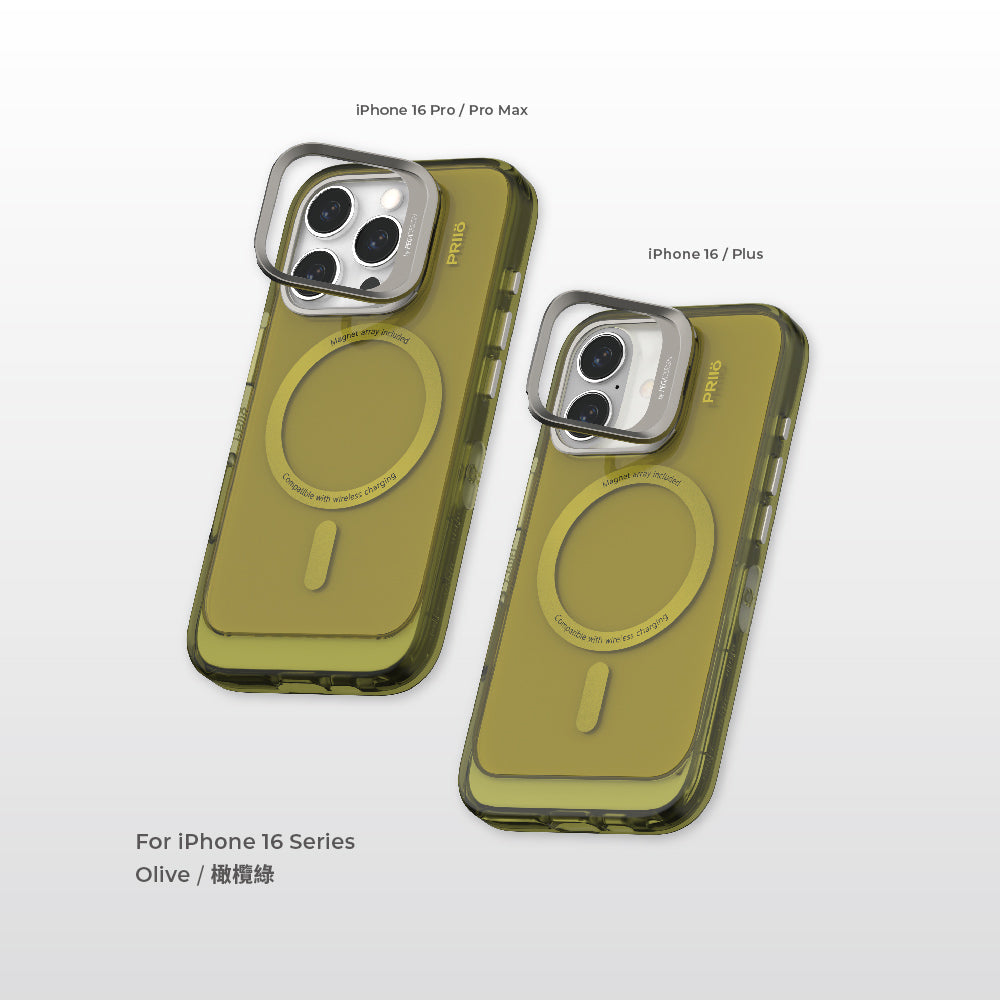 PRIIÖ iPhone16 /Plus /Pro /Pro Max Echo系列透明手機殼 Olive 橄欖綠【附贈品牌手機掛片】