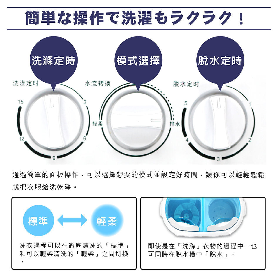 2kg迷你雙槽洗衣機