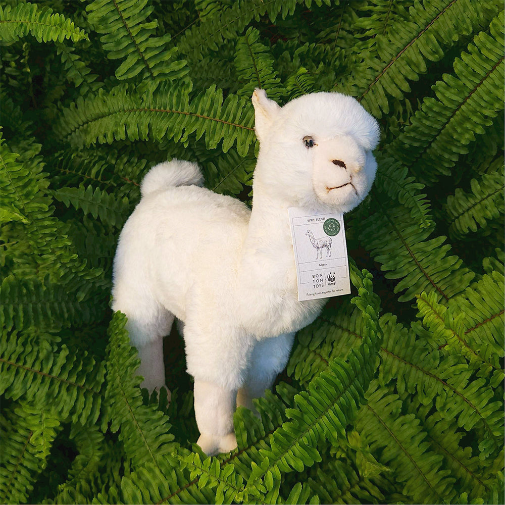 BON TON TOYS x WWF｜ECO環保羊駝玩偶-白 31cm