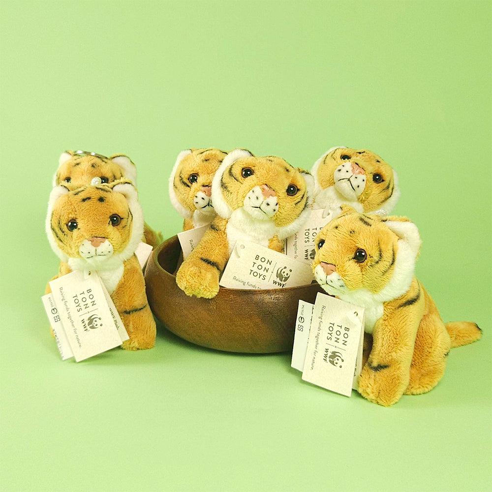 BON TON TOYS x WWF｜老虎填充鑰匙圈-咖啡 10cm