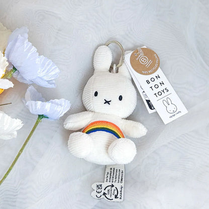 BON TON TOYS｜Miffy米菲兔彩虹鑰匙圈-象牙白 10cm