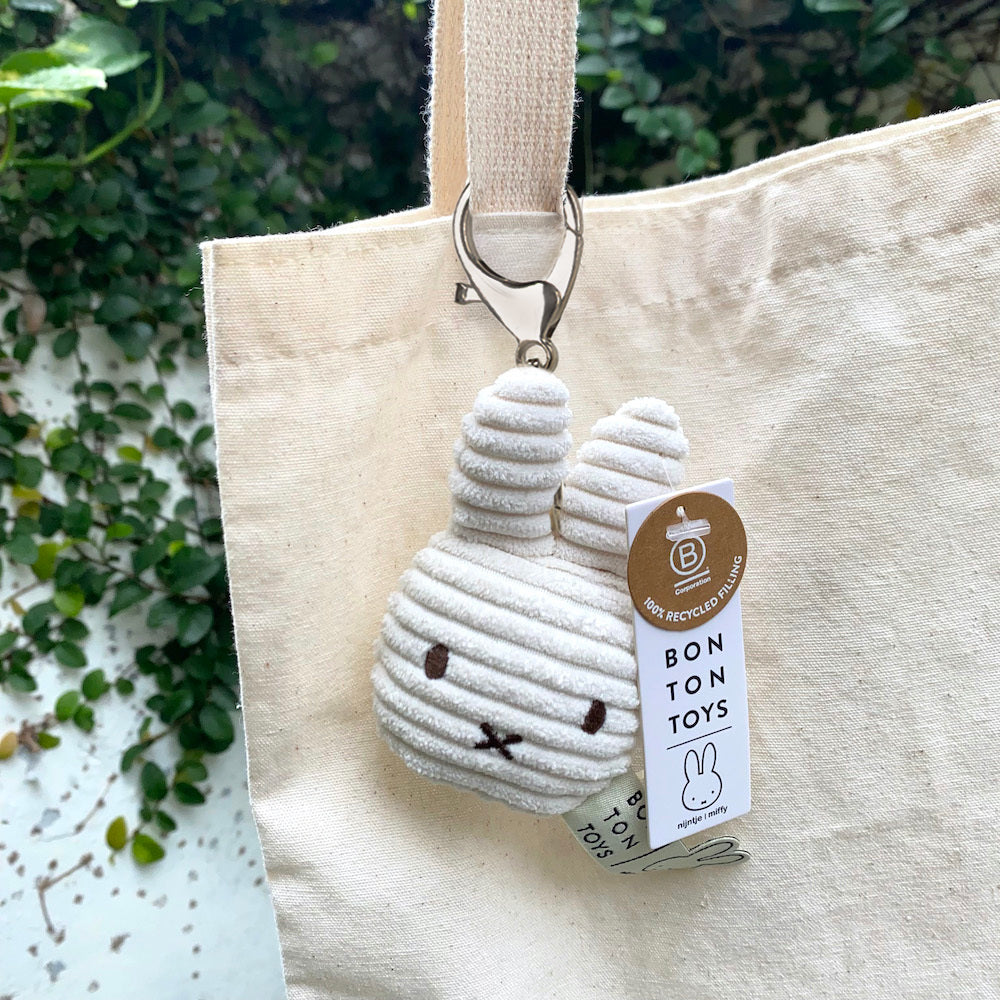 BON TON TOYS｜Miffy拍拍米菲兔ECO燈芯絨鑰匙圈-10cm