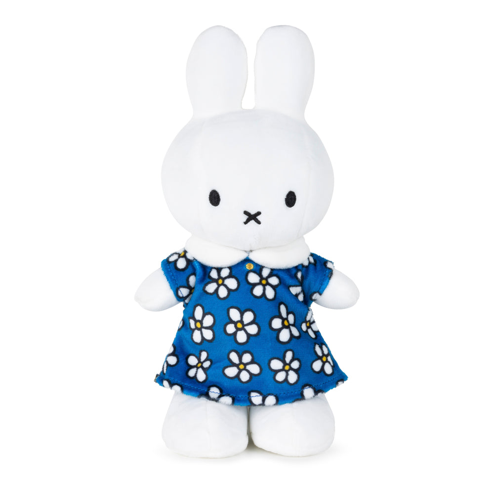 BON TON TOYS｜Miffy米菲兔填充玩偶-碎花洋裝 藍 24cm