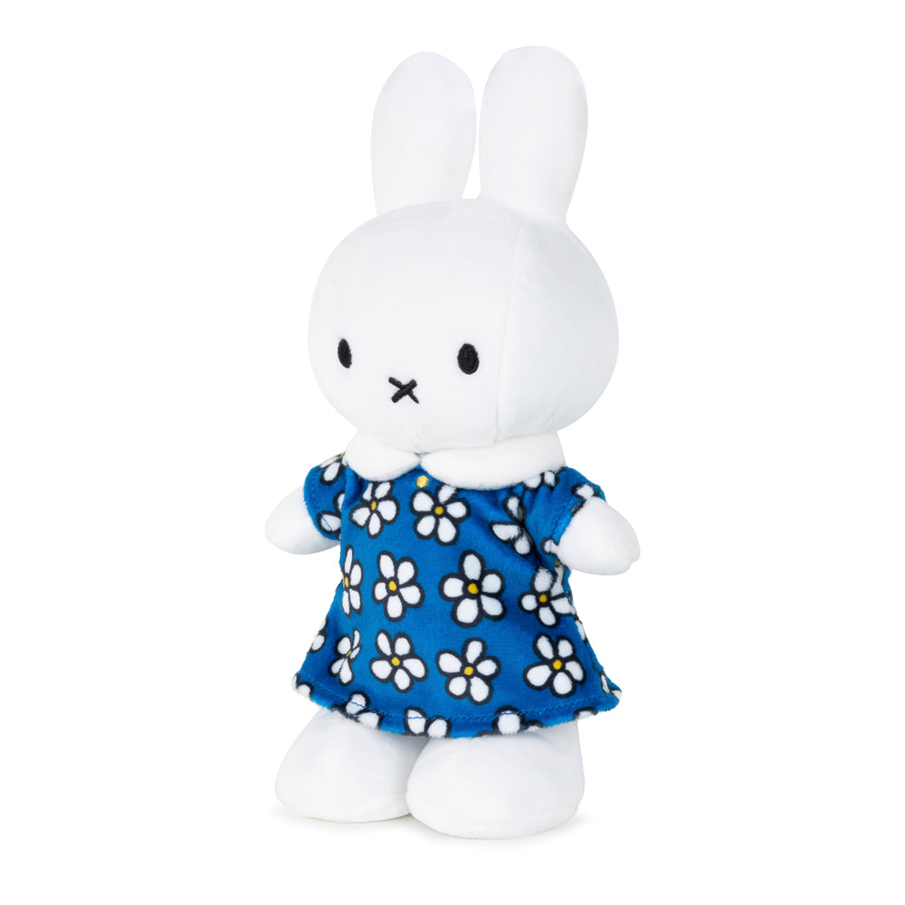 BON TON TOYS｜Miffy米菲兔填充玩偶-碎花洋裝 藍 24cm