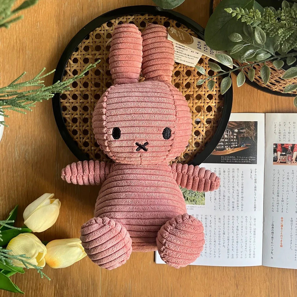 BON TON TOYS｜Miffy米菲兔ECO燈芯絨填充玩偶-玫瑰粉