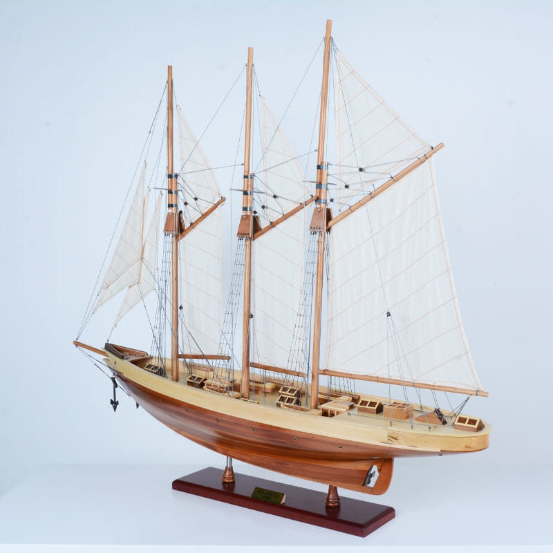 (手工．模型船)大西洋號 – 三桅縱帆船 (Atlantic Schooner ) ｜OMH博物館等級模型船（完成品）