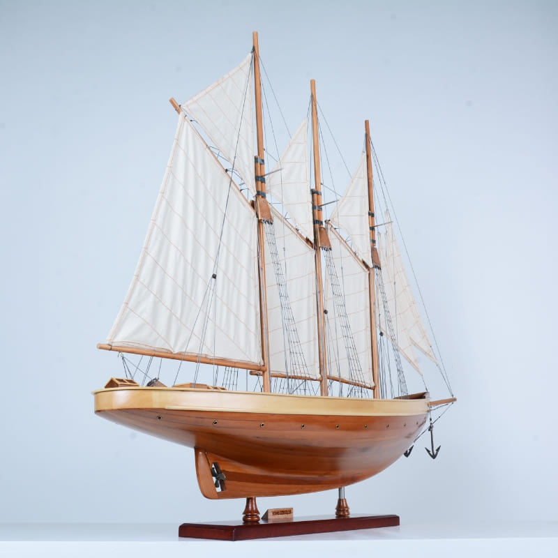 (手工．模型船)大西洋號 – 三桅縱帆船 (Atlantic Schooner ) ｜OMH博物館等級模型船（完成品）