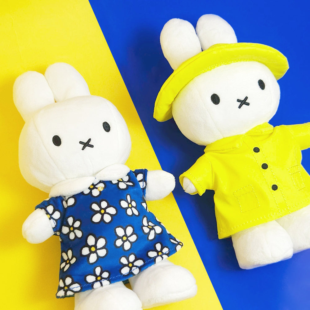 BON TON TOYS｜Miffy米菲兔填充玩偶-碎花洋裝 藍 24cm