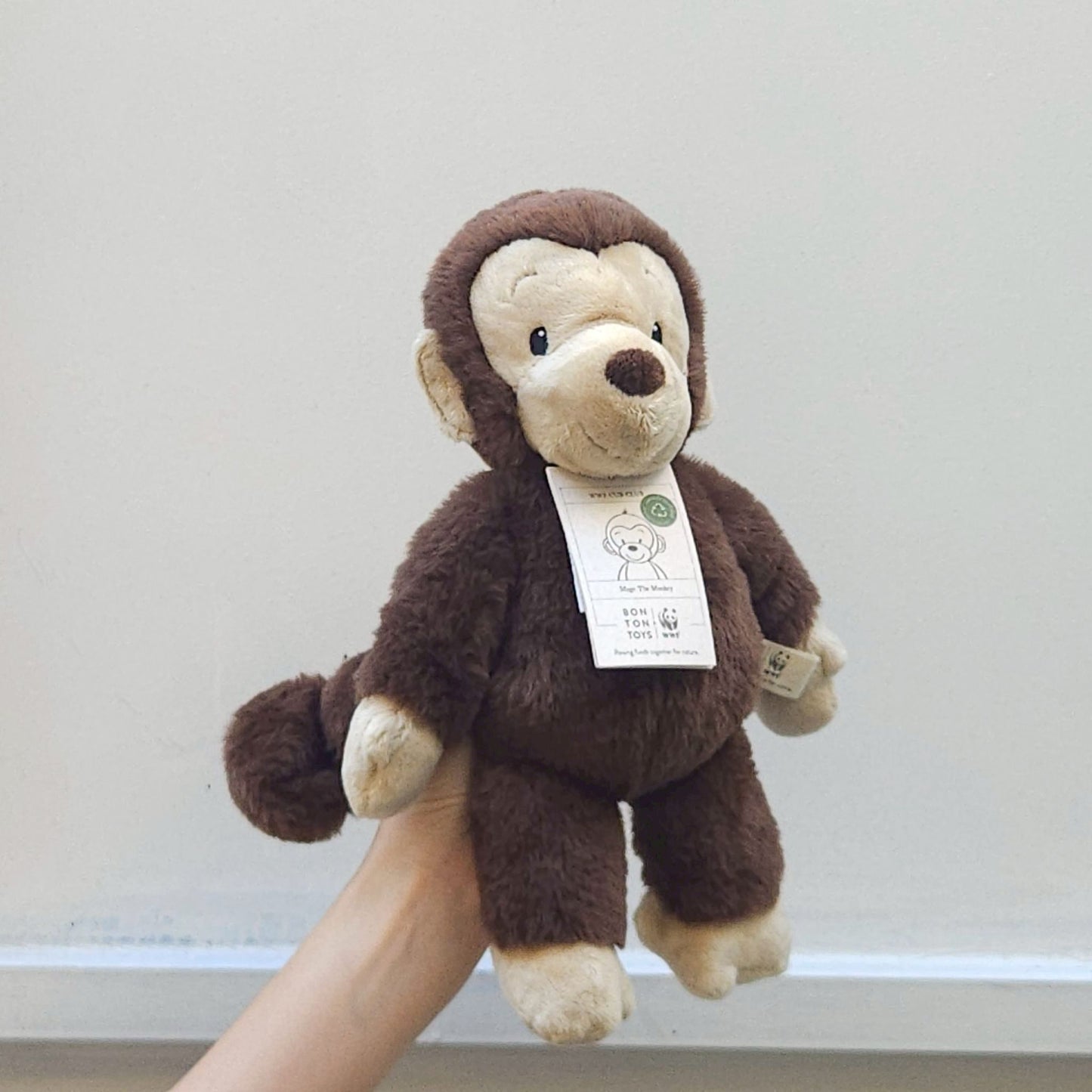 BON TON TOYS x WWF｜ECO環保猴子玩偶-馬果 咖啡 29cm