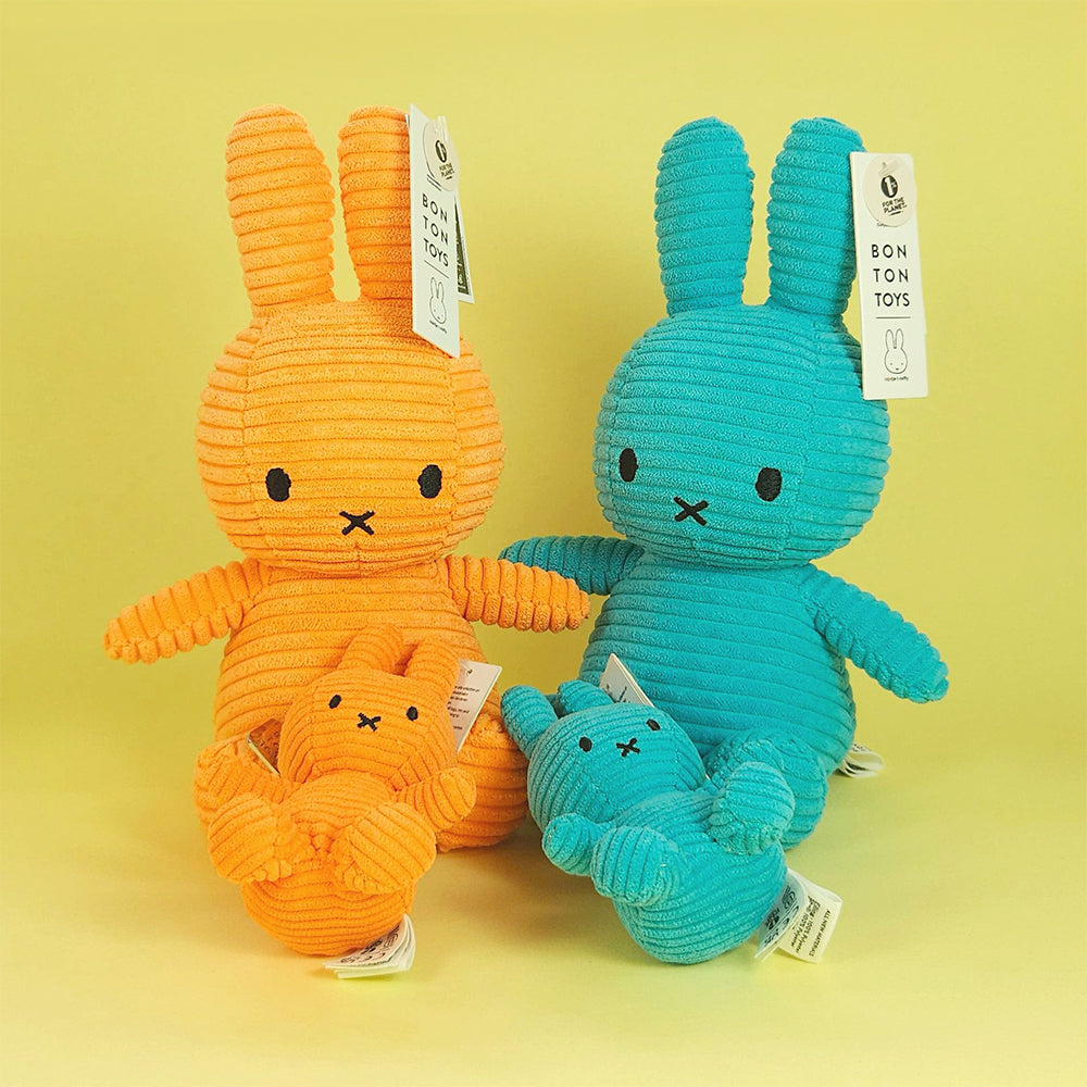 BON TON TOYS｜Miffy米菲兔ECO燈芯絨填充玩偶-限量版 藍綠 23cm