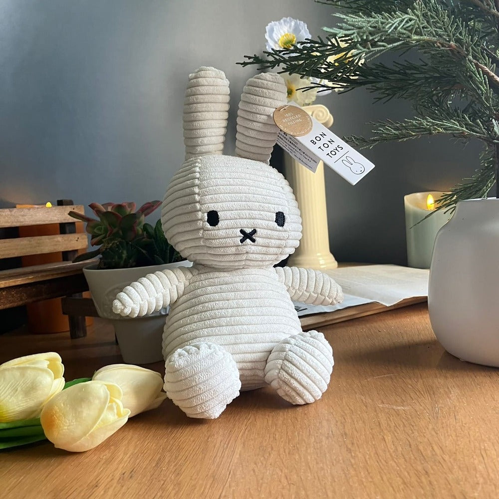 BON TON TOYS｜Miffy米菲兔ECO燈芯絨填充玩偶-白（4種尺寸）