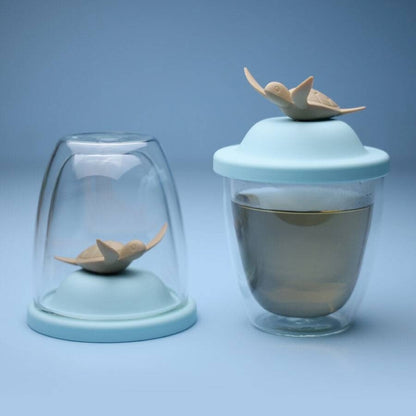 (任選二件95折)QUALY｜雙層附蓋玻璃杯