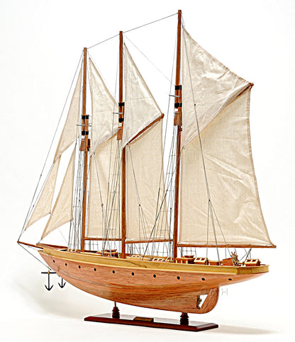 (手工．模型船)大西洋號 – 三桅縱帆船 (Atlantic Schooner ) ｜OMH博物館等級模型船（完成品）