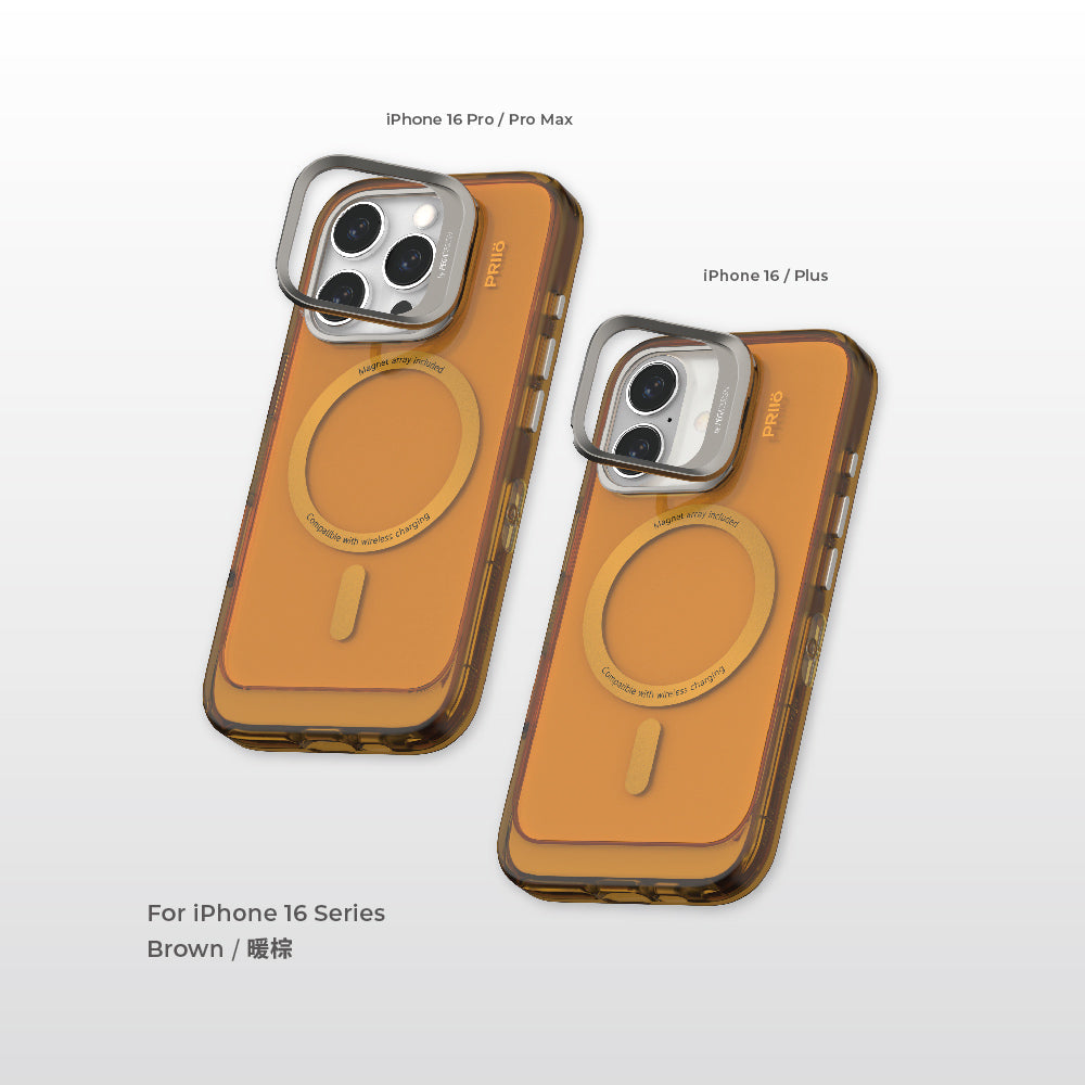 PRIIÖ iPhone16 /Plus /Pro /Pro Max Echo系列透明手機殼 Brown 暖棕【附贈品牌手機掛片】